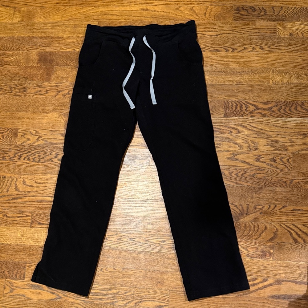 Figs Black Straight Leg Scrub Pants size XS